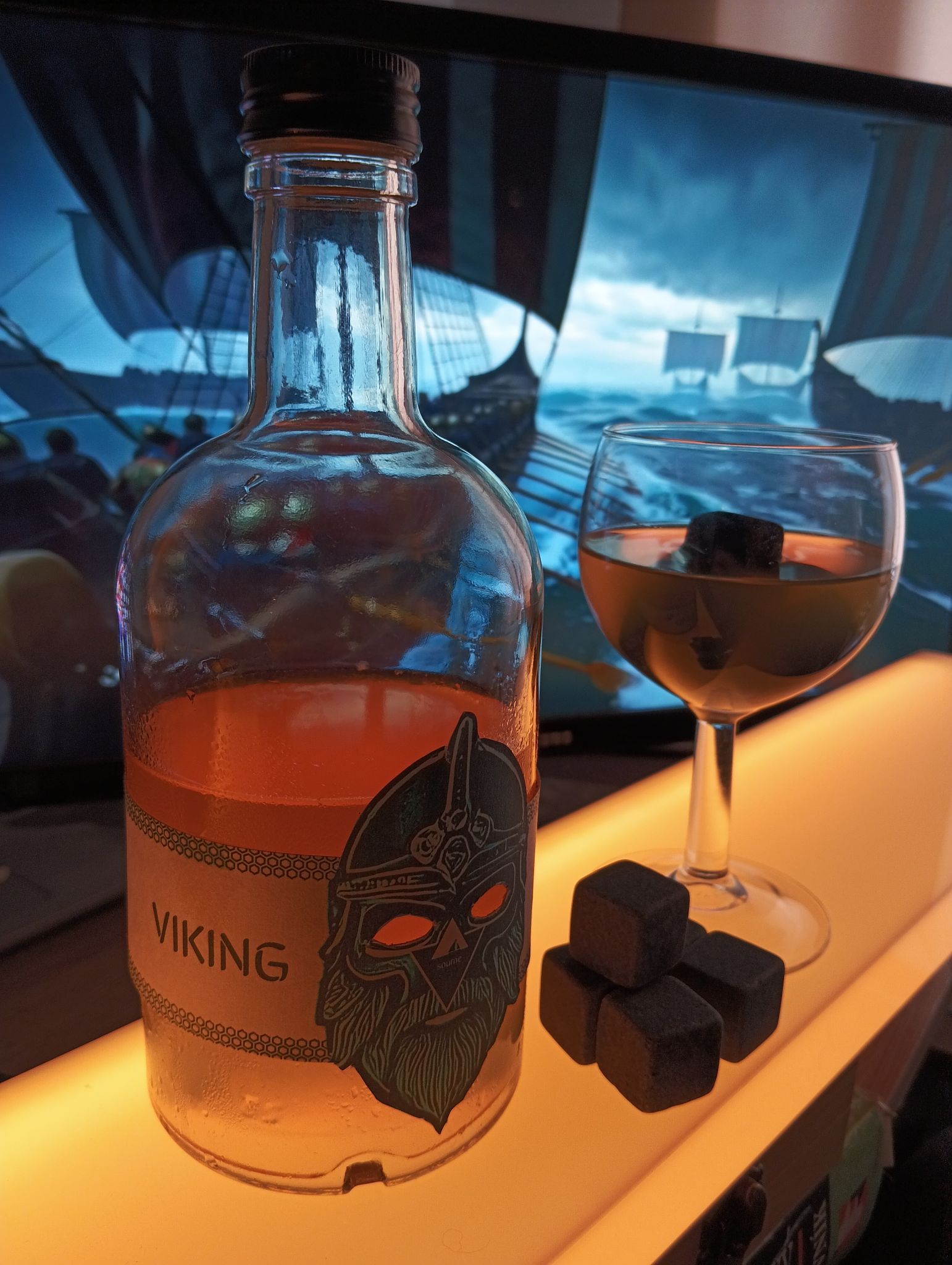 Viking mead with a glass